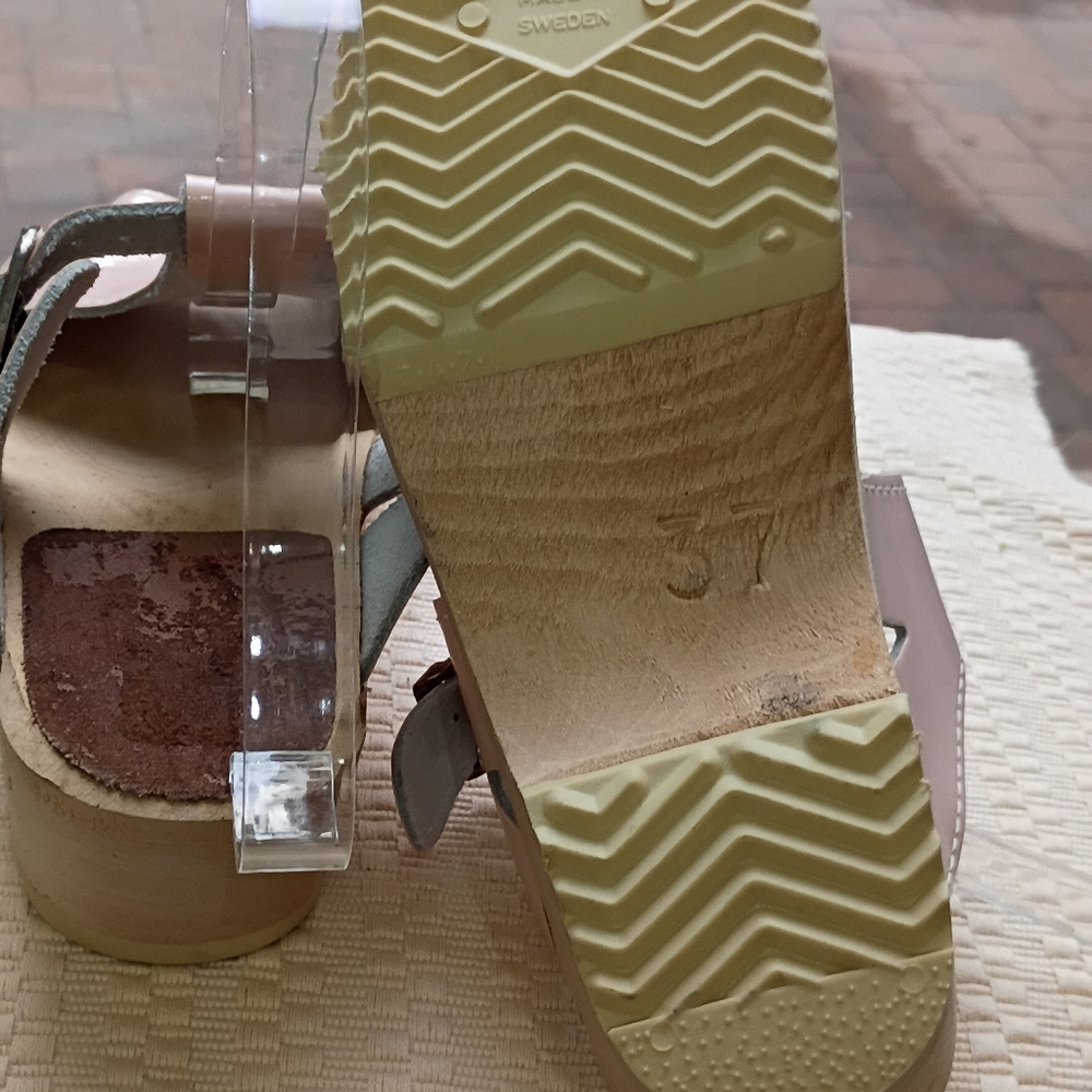 NWT.Hanna Andersson Swedish wooden Clogs in pink leather - Sandals Size 37. - Picture 7 of 8